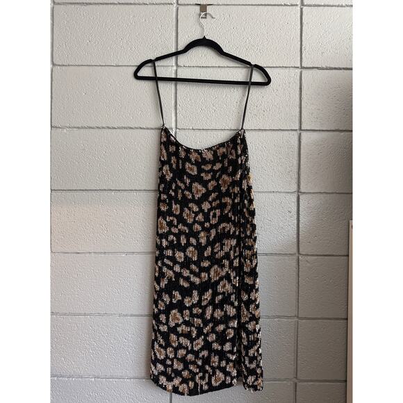 NWT Women's Retrofete Sequin Veronica Leopard Print Midi Skirt size S Glam - Picture 3 of 3